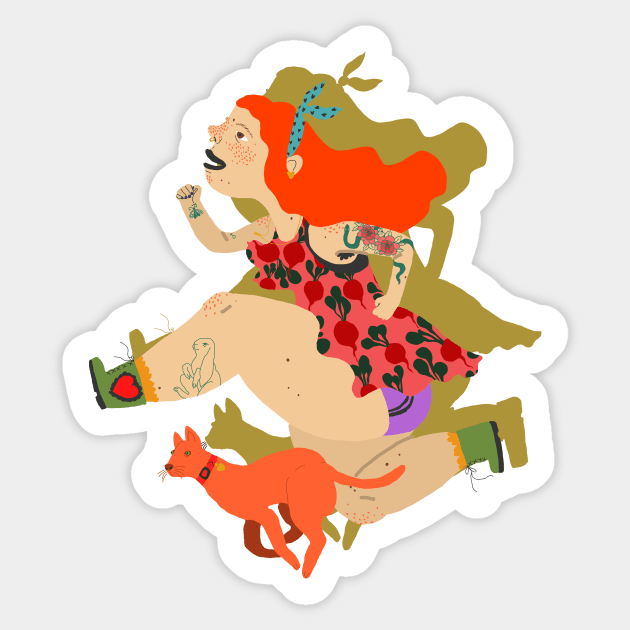 Running girl Sticker by ezrawsmith